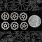 Nickel Silver Steampunk Open Spoke Faux Gears Wheels Charms 16mm - Set of Six - S-G07